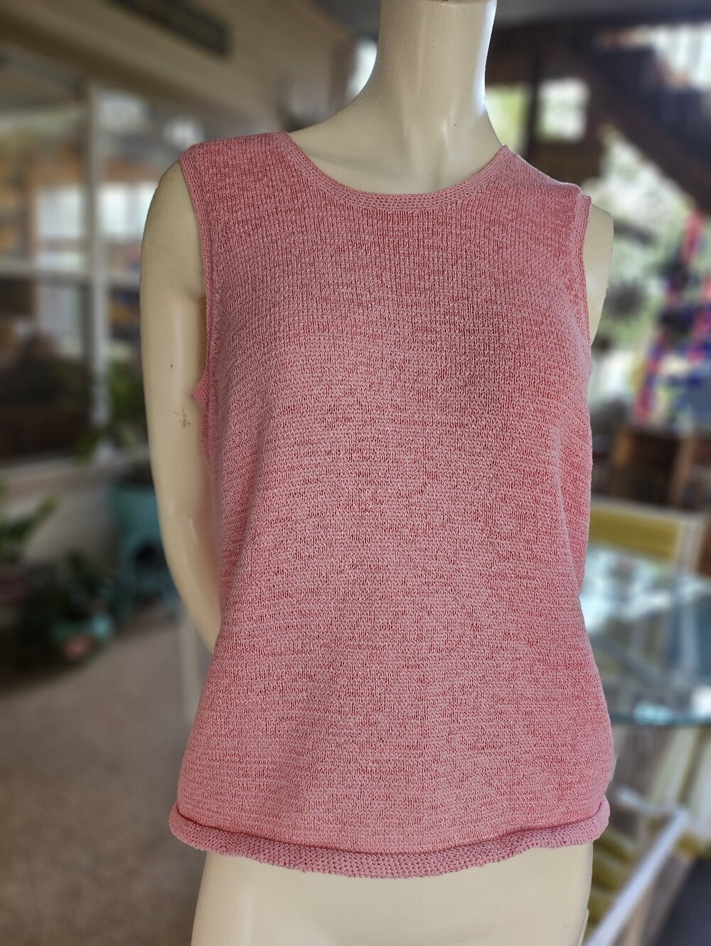 Pendleton Women's M/L Pale Pink Knit Tank Top Sleeveless Sweater